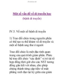 Một số vấn đề về di truyền học (bệnh di truyền)