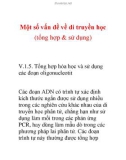 Một số vấn đề về di truyền học (tổng hợp & sử dụng)