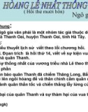 Bài giảng Ngữ văn - Bài: Hòang Lê Nhất thống chí