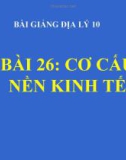 Bài giảng Địa lý 10 bài 26: Cơ cấu nền kinh tế