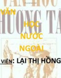 Bài giảng Ngữ văn lớp 12 - Chương 1: Chủ nghĩa lãng mạn Tây Âu