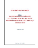 Sáng kiến kinh nghiệm THPT: Dạy học phần Quang hình Vật lí 11 THPT bằng dạy học dự án nhằm phát triển phẩm chất, năng lực cho học sinh