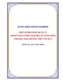 Sáng kiến kinh nghiệm THPT: Một số biện pháp quản lý nhằm tăng cường giáo dục kĩ năng sống cho học sinh trường THPT Tân Kỳ 3