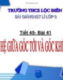 Bài giảng Vật lý 9 - Bài 41: Quan hệ góc tới và góc khúc xạ