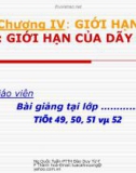 Bài giảng Đại số và Giải tích 11 - Bài 1: Giới hạn của dãy số