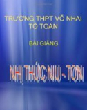 Bài giảng Đại số và Giải tích 11 - Bài 3: Nhị thức Niu-tơn