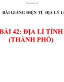 Bài 42: Địa lí tỉnh (thành phố) (tt) - Bài giảng điện tử Địa lý 9 - GV.Ng Văn Tình