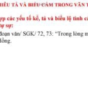 Bài giảng môn Ngữ văn lớp 8 - Bài 6: Miêu tả và biểu cảm trong văn tự sự