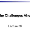 Lecture Business management information system - Lecture 30: The challenges ahead