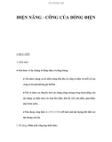 ĐIỆN NĂNG - CÔNG CỦA DÒNG ĐIỆN