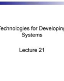 Lecture Business management information system - Lecture 21: Technologies for developing systems