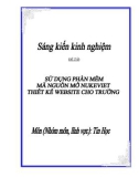 Sáng kiến kinh nghiệm THPT: Sử dụng phần mềm mã nguồn mở NukeViet thiết kế Website cho trường