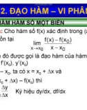 Đạo hàm - vi phân