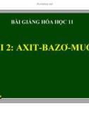 Bài giảng Hóa học 11: Axit - Bazo - Muối