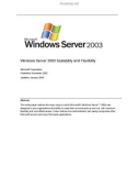 Windows Server 2003 Scalability and Flexibility