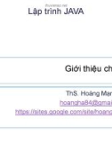 Bài giảng Lập trình java - ThS. Hoàng Mạnh Hà