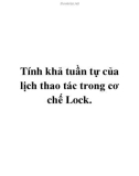 Tính khả tuần tự của lịch thao tác trong cơ chế Lock