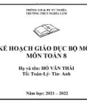 Kế hoạch giáo dục bộ môn Toán 8 - Trường THCS Nghĩa Lâm