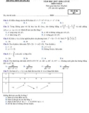 Đề thi KSCL THPT Quốc gia môn Toán năm 2017-2018 lần 2 - THPT Quang Hà - Mã đề 007