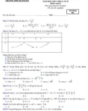 Đề thi KSCL THPT Quốc gia môn Toán năm 2017-2018 lần 2 - THPT Quang Hà - Mã đề 005