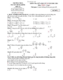 Đề thi giữa học kì 2 môn Toán lớp 6 năm 2020-2021 có đáp án - Trường THCS Nguyễn Bỉnh Khiêm