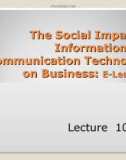 Seminars in IT for Businesses - Lecture 10: The social impact of information and communication technology on business: e-learning