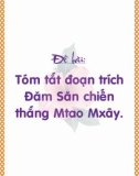 Tập làm văn mẫu Tóm tắt đoạn trích Đăm Săn chiến thắng Mtao Mxây