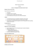 Lecture note Business system development - Lecture 5: Managing the information systems project