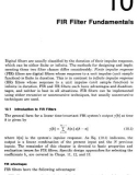 FIR Filters - FIR Fundamentals