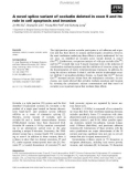 Báo cáo khoa học: A novel splice variant of occludin deleted in exon 9 and its role in cell apoptosis and invasion