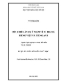 Luận án Tiến sĩ Ngôn ngữ học: Đối chiếu Ẩn dụ ý niệm về vị trong tiếng Việt và tiếng Anh