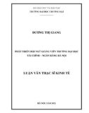 Luận văn Thạc sĩ Kinh tế: Phát triển đội ngũ giảng viên Trường đại học Tài chính – Ngân hàng Hà Nội
