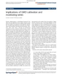 Báo cáo hóa học: Implications of GMO cultivation and monitoring-series