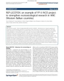 Báo cáo hóa học: REP-LECOTOX: an example of FP 6 INCO project to strengthen ecotoxicological research in WBC (Western Balkan countries)