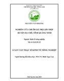 Luận văn Thạc sĩ Kinh tế nông nghiệp: Nghiên cứu chuỗi giá trị lợn thịt huyện Ba Chẽ, tỉnh Quảng Ninh