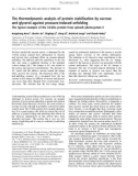 Báo cáo khoa học: The thermodynamic analysis of protein stabilization by sucrose and glycerol against pressure-induced unfolding The typical example of the 33-kDa protein from spinach photosystem II