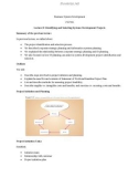 Lecture note Business system development - Lecture 8: Identifying and selecting systems development projects