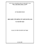 Luận án Tiến sĩ Ngôn ngữ học: Đối chiếu tên nữ giới người Anh và người Việt