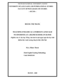 Master thesis English teaching methodology: Teaching English as a foreign language to students at a blind school in Hanoi