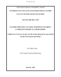 Master thesis English teaching methodology: Factors affecting teachers' emotion in teaching - A narrative inquiry at a high school