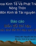 Biến đổi khí hậu và các thời tiết khí hậu cực đoan