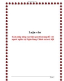 Đề tài tốt nghiệp: Giải pháp nâng cao hiệu quả tín dụng đối với người nghèo tại Ngân hàng Chính sách xã hội