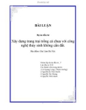 BÀI LUẬN Dự án đầu tư Xây dựng trang trại trồng cà chua với công nghệ thủy sinh không cần đất