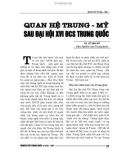 Báo cáo nghiên cứu khoa học QUAN HỆ TRUNG - MỸ SAU ĐẠI HỘI XVI ĐẢNG CỘNG SẢN TRUNG QUỐC 