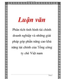 Luận văn phân tích tình hình tài chính doanh nghiệp và những giải pháp góp phần nâng cao khả năng tài chính của Tổng công ty chè Việt nam