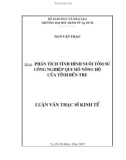 Luận văn Thạc sĩ Kinh tế: Phân tích tình hình nuôi tôm sú công nghiệp quy mô nông hộ của tỉnh Bến Tre