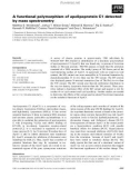 Báo cáo khoa học: A functional polymorphism of apolipoprotein C1 detected by mass spectrometry