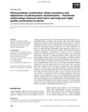 Báo cáo khoa học: Photosynthetic acclimation: State transitions and adjustment of photosystem stoichiometry – functional relationships between short-term and long-term light quality acclimation in plants