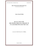 Luận án Tiến sĩ Quản lý công: Quản lý Nhà nước đối với hoạt động quan hệ quốc tế của Giáo hội Công Giáo Việt Nam