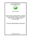 Luận văn Thạc sĩ Quản lý đất đai: Đánh giá công tác bồi thường giải phóng mặt bằng, hỗ trợ tái định cư thực hiện một số dự án tại thị xã Bỉm Sơn tỉnh Thanh Hóa